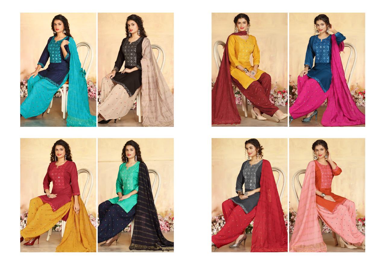 Manjeera Passion Rayon Patiyala work Latest Fancy Designer Festive Wear Readymade Collection